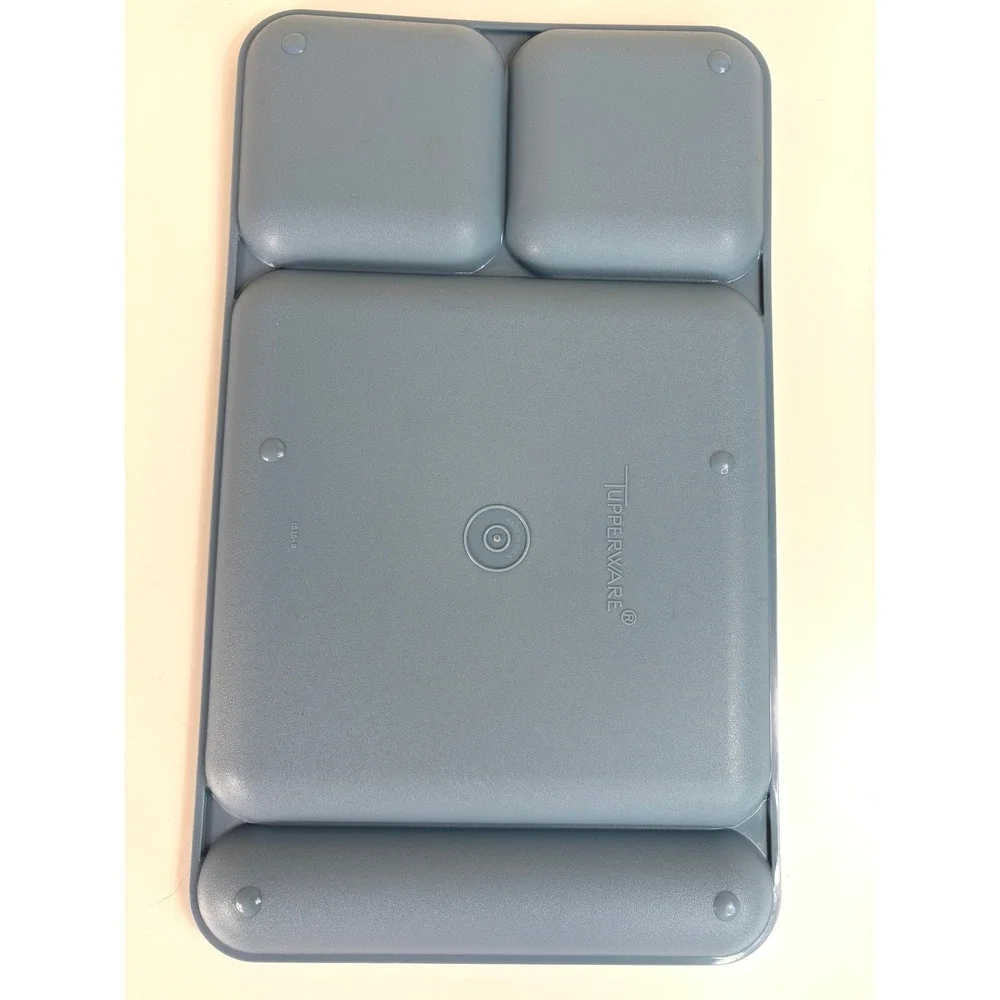 Tupperware Vintage Divided Lunch Dinner Tray Dusty Blue